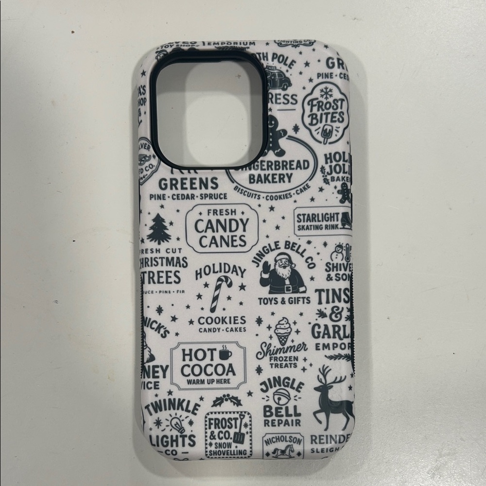 Holiday-Themed Green and White Phone Case